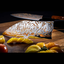 K22 Kultro Flare Chef Knives on Walnut