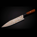 K22 Kultro Flare Chef Knives on Walnut