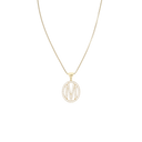 Pendant 1202 Oval Gold Pave Diamond Initial Necklace