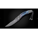 B21 Blue Wave Damascus Steel Pocket Knife Limited Edition