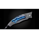 B21 Blue Wave Damascus Steel Pocket Knife Limited Edition