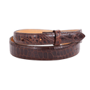 1" Tapered Chocolate Glazed American Alligator Belt