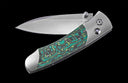 A-Series A200-10 Titanium pocketknife with stainless blade and colored carbon fiber