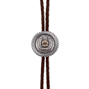 Bolo 1874 Sterling Horseshoe with Yellow Gold Flower and Ruby