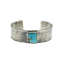 Bracelet 1440 Hammered Sterling with Turquoise Rectangle