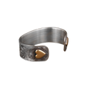 Bracelet 1502 Scroll Engraved Sterling with Gold Hearts