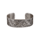 Bracelet 1502 Scroll Engraved Sterling with Gold Hearts