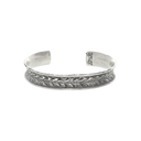 Bracelet 1903 Inverted Dome Double Leaf Engraved with Hammered Edges