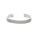 Bracelet 2106 Double Leaf Engraved Sterling with Hammered Edges