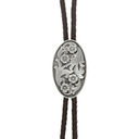 Bolo 1800 Sterling Silver Floral Overlay
