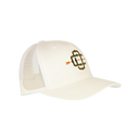 White Classic Trucker Cap with Green Logo