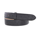 1.5" Straight Black Ostrich Belt