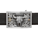 Childress 1804 Silver Trophy Buckle With Bison Skull