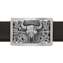Childress 1805 Sterling Silver Bison Skull & Arrow Trophy Buckle
