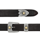 Clay 1702 Gold Star Wriggle Engraved Buckle Set