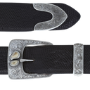 Clay 2033 Elk Ivory Sterling Engraved Buckle Set