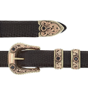 Collin 1824 Yellow Gold Buckle Set with Rose Gold Overlays and Sapphires