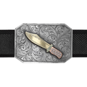 Crockett 1814 Sterling with Tri-Gold Knife and Diamonds