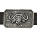 Crockett 1816 Large Sterling Silver Cape Buffalo Trophy Belt Buckle