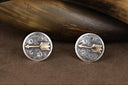 Cufflinks 1847 Round Engraved with Gold Arrow