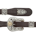 Duval 1834 Filigreed Sterling Buckle Set with Gold Star & Sterling Flowers