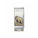 Folded 1866 Sterling Silver Money Clip With Gold Mountain Goat