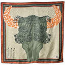Clint Orms Bison 1 Dark Green Silk Twill Scarf