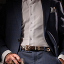 Navy Clint Orms Silk Twill Scarf