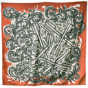 Clint Orms Broken Arrow Orange Silk Twill Scarf