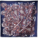 Clint Orms Broken Arrow Dark Blue Silk Twill Scarf