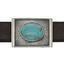 Gonzales 1800 Antique Engraved Turquoise Buckle