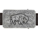 Jasper 1800 Sterling Silver American Bison Trophy Buckle