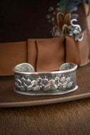 Bracelet 1470 Sterling Prickly Pear Cactus Hammered Cuff