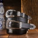 Pecos 2017 Sterling Filigree Overlay 1" Buckle Set