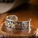 Bracelet 1435 Hammered 14 Karat Green Gold Prickly Pear Cactus Bracelet