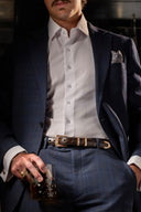 Galveston 1837 Scroll Engraved Rose Gold Buckle Set