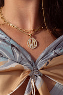 Pendant 1202 Oval Gold Pave Diamond Initial Necklace