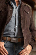 Suede Denim Chocolate Felix Jacket