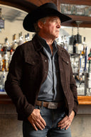 Suede Denim Chocolate Felix Jacket
