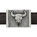 Knox 1601 Bison Skull Sterling Trophy Buckle