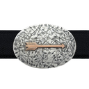 Mills 1819 Sterling Oval Trophy Buckle with Gold Arrow