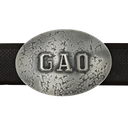 Mills 1821 Oval Trophy Buckle with Sterling Initials