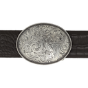 Mills 1800 Scroll Engraved Sterling Oval Trophy Buckle