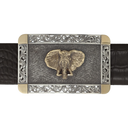 Misty Valley 1601 Sterling Trophy Buckle with Gold Elephant