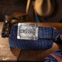 1.5" Straight Premium Navy Sueded Alligator Belt