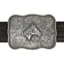Robertson 1806 Sterling Horse Head Trophy Buckle