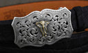 Trinity 2003 Filigree Gun Engraved Gold Elephant Buckle