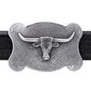 Webb 1600 Wheatgrass Trophy Buckle with Sterling Longhorn