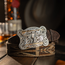 Webb 1821 Scalloped Steer Head Filigreed Trophy Buckle