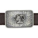 Zapata 1406 Ram Head Hammered Trophy Buckle